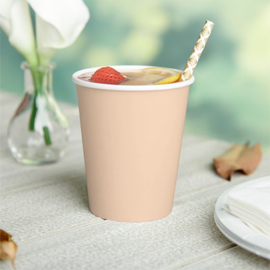 Trendkleur - Perzik Blush Paper Cups Papieren Bekers (Insitu)