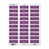 Trendkleur - Plum Paarse retour adreslabels Etiket (Full Sheet)