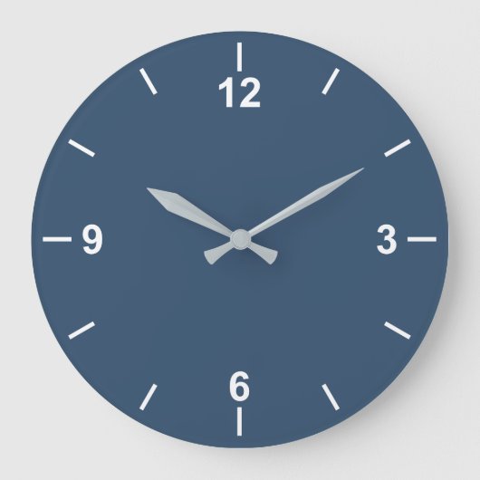 Trendkleur Serious Blauw Grote Wandklok (Voorkant)