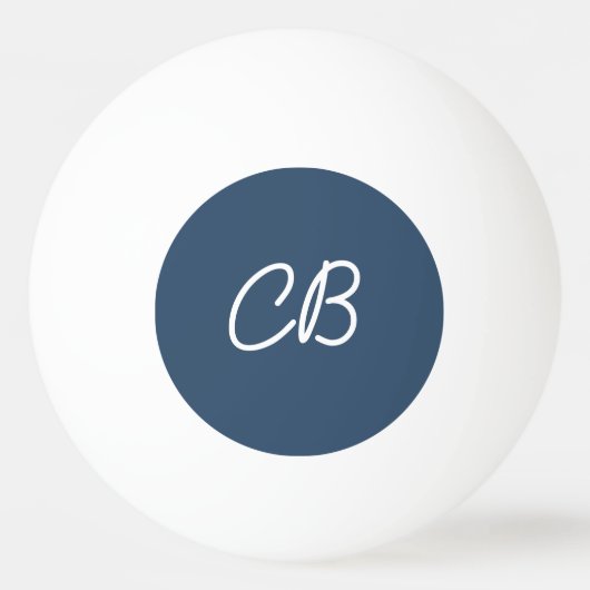 Trendkleur Serious Blauw Monogram Ping Pong Ball (Achterkant)