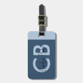 Trendkleur Serious Blue Bagagelabel (Voorkant verticaal)