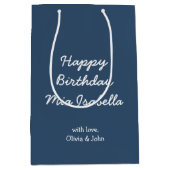 Trendkleur - Serious Blue Custom Medium Gift Bag Medium Cadeauzakje (Voorkant)