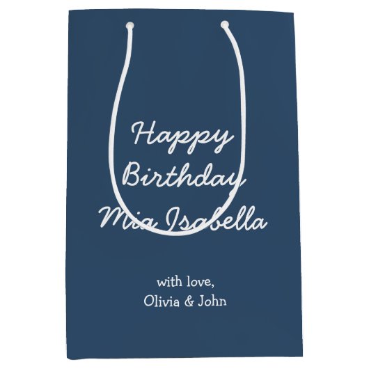 Trendkleur - Serious Blue Custom Medium Gift Bag Medium Cadeauzakje (Voorkant)