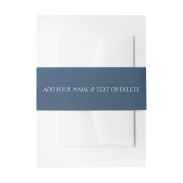 Trendkleur Serious Blue Invitation Belly Band Uitnodigingen Wikkel