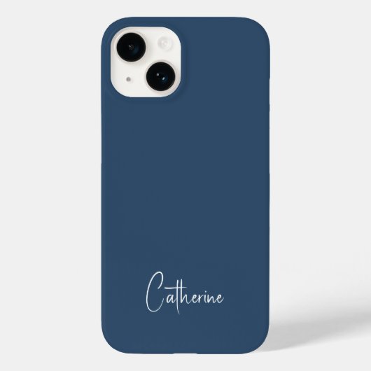 Trendkleur Serious Blue Minimalist Case-Mate iPhone Case (Achterkant)