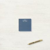 Trendkleur - Serious Blue Naam Post-it® Notes (Op bureau)