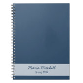 Trendkleur - Serious Blue Naam / Tekst Notitieboek (Voorkant)