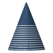 Trendkleur - Serious Blue Party Pet Stripes Feesthoedjes (Achterkant)