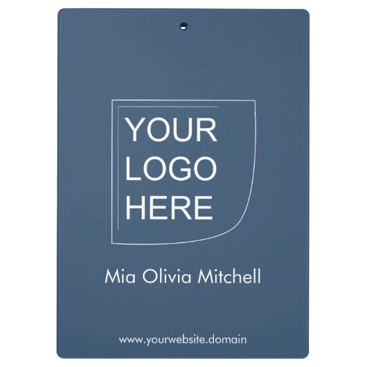 Trendkleur Serious Blue - Zakelijk klembord (Achterkant)