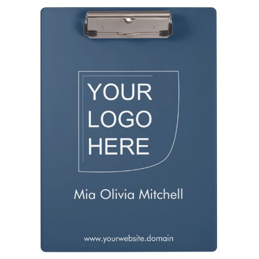 Trendkleur Serious Blue - Zakelijk klembord (Voorkant)