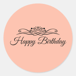 Trendkleur - Soft Peach Birthday Sticker