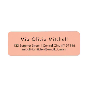 Trendkleur Soft Peach Moderne Adresetiketten Etiket