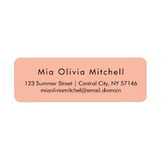 Trendkleur Soft Peach Moderne Adresetiketten Etiket