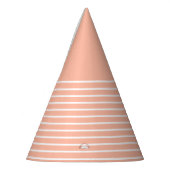 Trendkleur - Soft Peach Party Pet Stripes Feesthoedjes (Links)