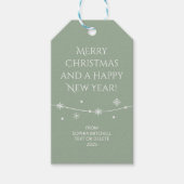 Trendkleur - Soft Sage Snowflake Gift Labels Cadeaulabel (Voorkant)