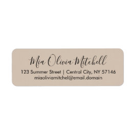 Trendkleur Soft Taupe Elegante Adresetiketten Etiket