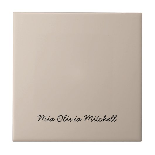 Trendkleur - Soft Taupe keramische Tegel Tegeltje (Voorkant)