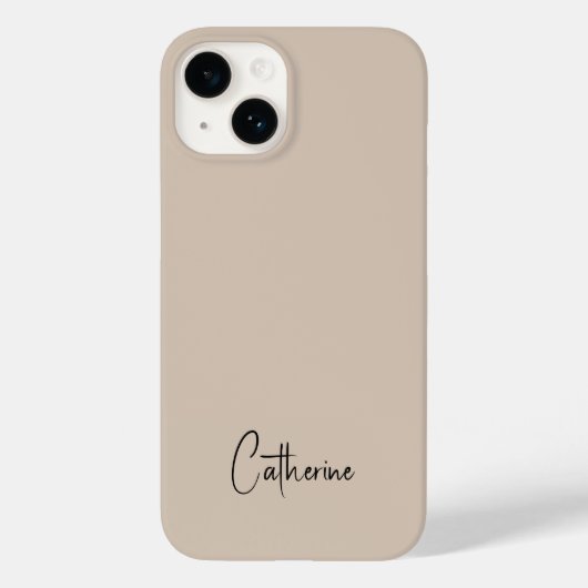 Trendkleur Soft Taupe minimalistisch Case-Mate iPhone Case (Achterkant)