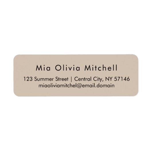 Trendkleur Soft Taupe Moderne Adresetiketten Etiket (Voorkant)