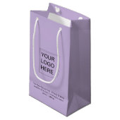Trendkleur - Soft Violet Kleine Logo Cadeautas (Voorkant Gekanteld)