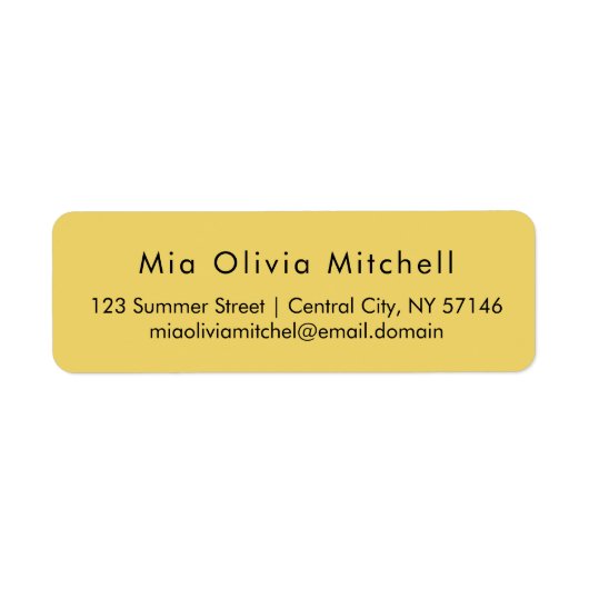 Trendkleur Soft Yellow Moderne Adresetiketten Etiket (Voorkant)
