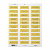 Trendkleur Soft Yellow Moderne Adresetiketten Etiket (Full Sheet)