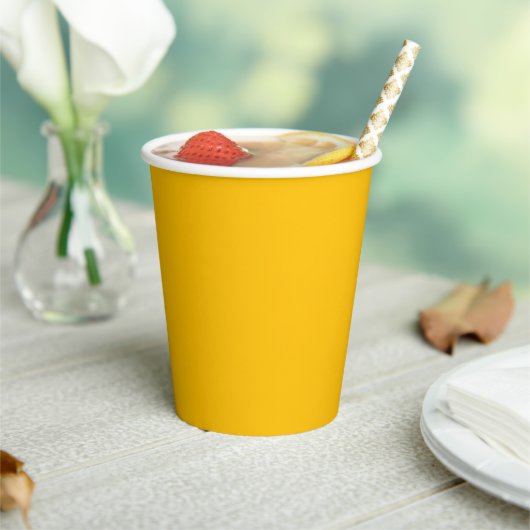 Trendkleur - Sunburst Yellow Paper Cups Papieren Bekers (Insitu)