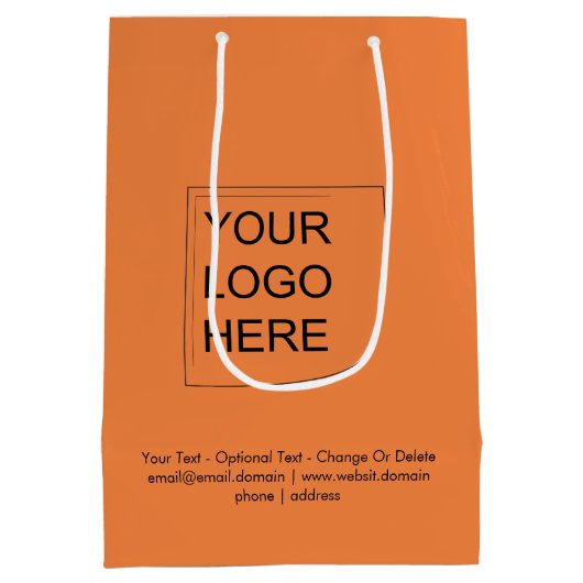 Trendkleur - Verse Sinaasappel Medium Logo Cadeaut Medium Cadeauzakje (Achterkant)
