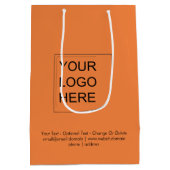 Trendkleur - Verse Sinaasappel Midden Logo Cadeaub Medium Cadeauzakje (Achterkant)