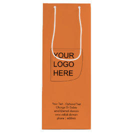 Trendkleur - Verse sinaasappeldrank Logo Cadeaubag Wijn Cadeautas