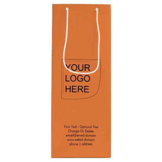 Trendkleur - Verse sinaasappeldrank Logo Cadeaubag Wijn Cadeautas (Voorkant)