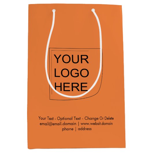 Trendkleur - Verse Sinaasappelmedium Logo-cadeauta Medium Cadeauzakje (Voorkant)