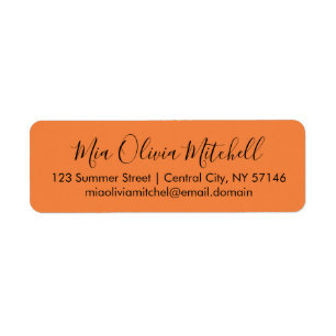 Trendkleur Verse Tangerine Elegante Adresetiketten Etiket