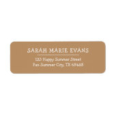 Trendkleur - Warme beige retour adreslabels Etiket (Voorkant)