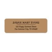 Trendkleur - Warme beige retour adreslabels Etiket (Voorkant)