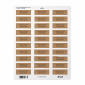 Trendkleur - Warme beige retour adreslabels Etiket (Full Sheet)