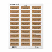 Trendkleur - Warme beige retour adreslabels Etiket (Full Sheet)
