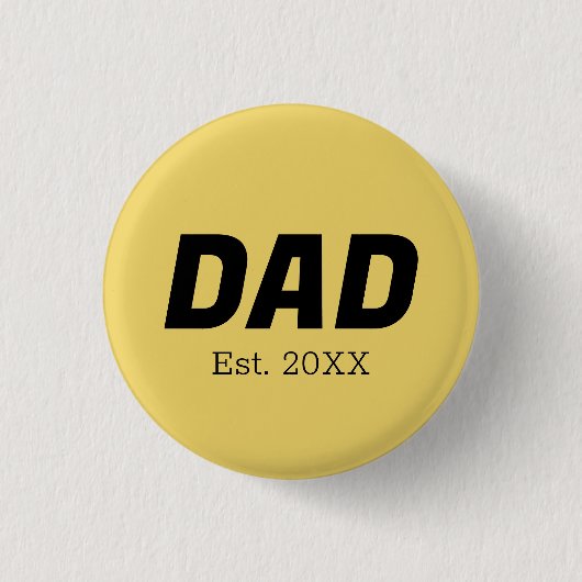 Trendkleur - zacht geel papa Button (Voorkant)