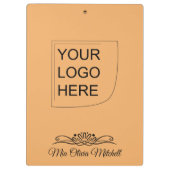 Trendkleur - Zacht Oranje Logo Klembord (Achterkant)