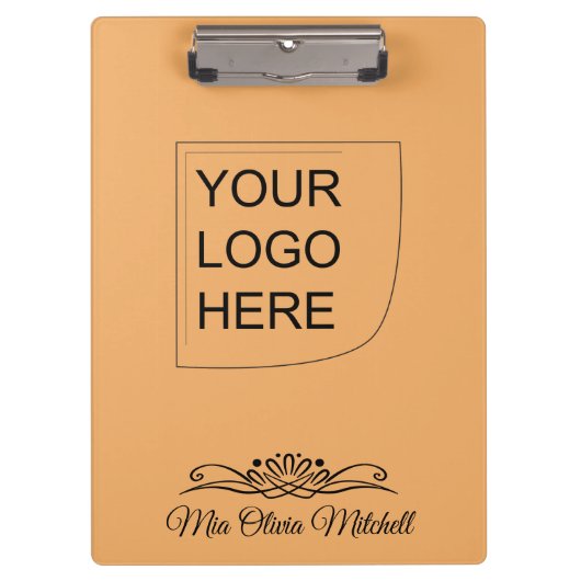 Trendkleur - Zacht Oranje Logo Klembord (Voorkant)