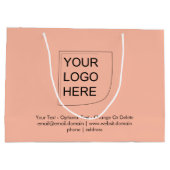 Trendkleur - Zacht Perzik Grote Logo Cadeautas (Achterkant)