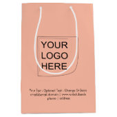 Trendkleur - Zacht Perzik Medium Logo Cadeautas (Voorkant)