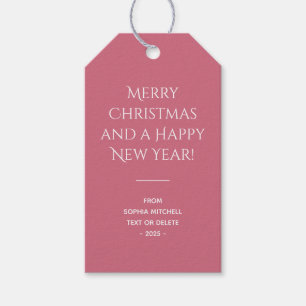 Trendkleur Zacht Roze Kerstmis Cadeaulabel