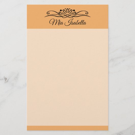 Trendkleur Zacht Sinaasappel Classic briefpapier (Voorkant)