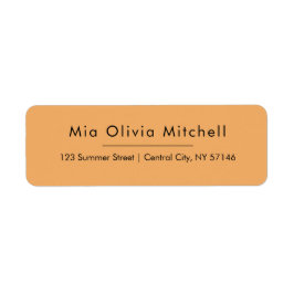Trendkleur Zacht Sinaasappel Eenvoudige Adresetike Etiket