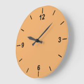 Trendkleur Zacht Sinaasappel Grote Wandklok (Hoek)