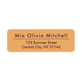 Trendkleur zacht Sinaasappel - Moderne Adresetiket Etiket