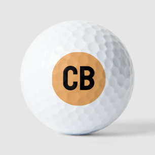 Trendkleur Zacht Sinaasappel Monogram Golfballen