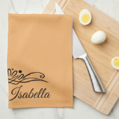 Trendkleur Zacht Sinaasappels keukenhanddoek (Quarter Fold)