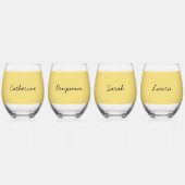 Trendkleur Zachte Gele Bril Wijnglas Zonder Voet (Voorkant)